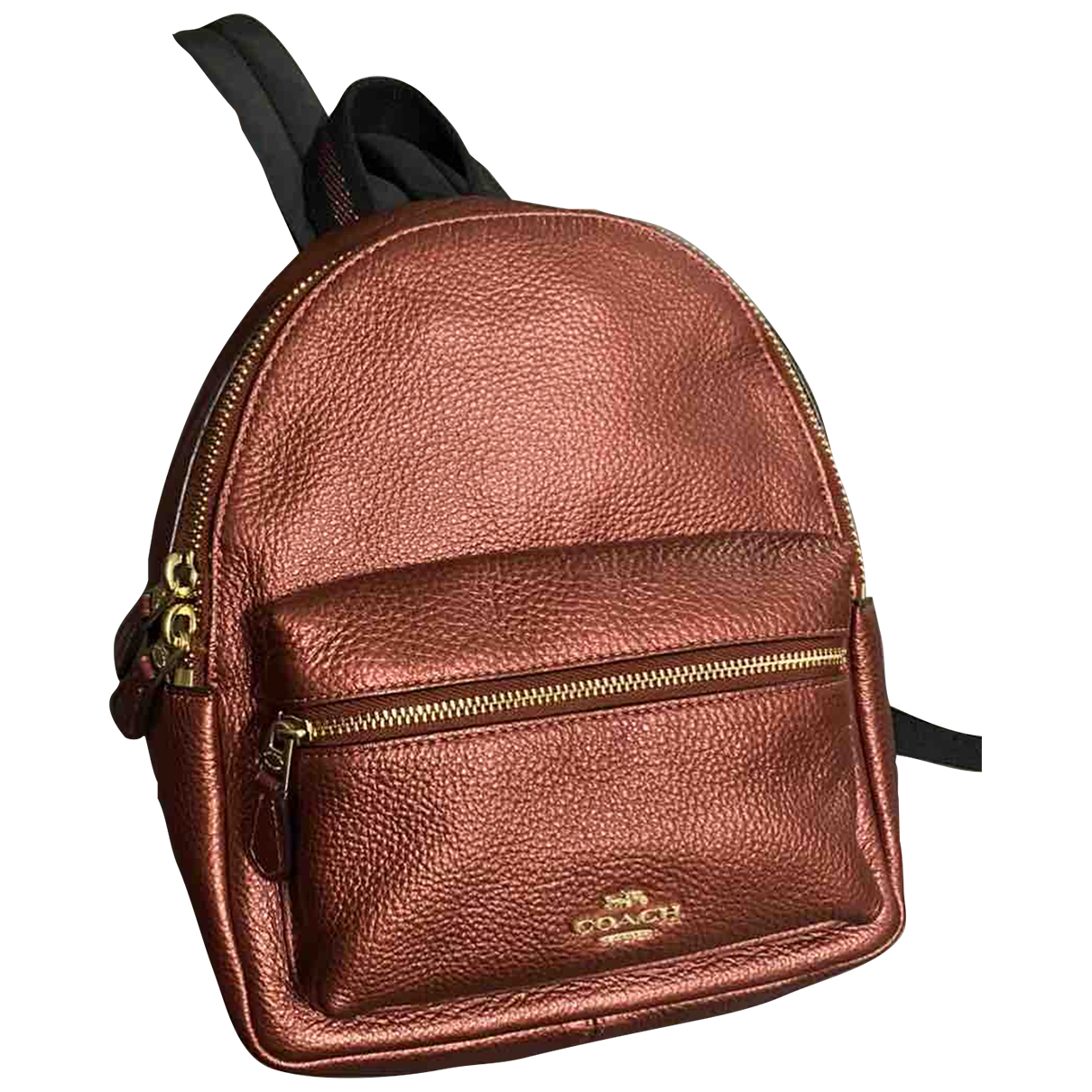 Campus leather backpack Coach Metallic 